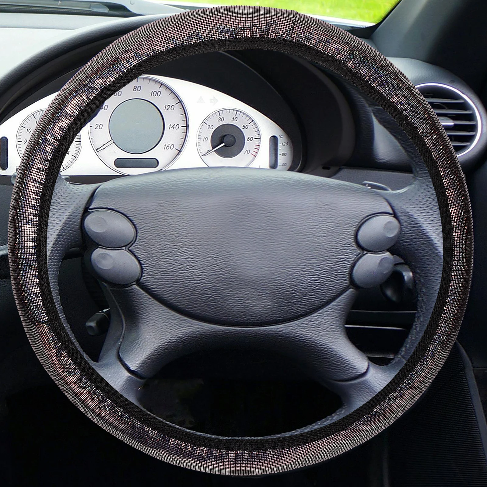 

Steering Wheel Cover s Non Skid Universal Car Steering Wheel Covers for Men Black Gold Glitter Fits Most Vehicles