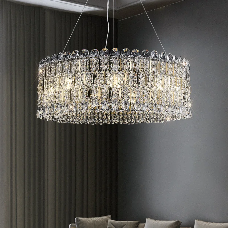 

Crystal Light Modern Minimalist Living Room Dining Bedroom Chandelier Creative Personality Villa
