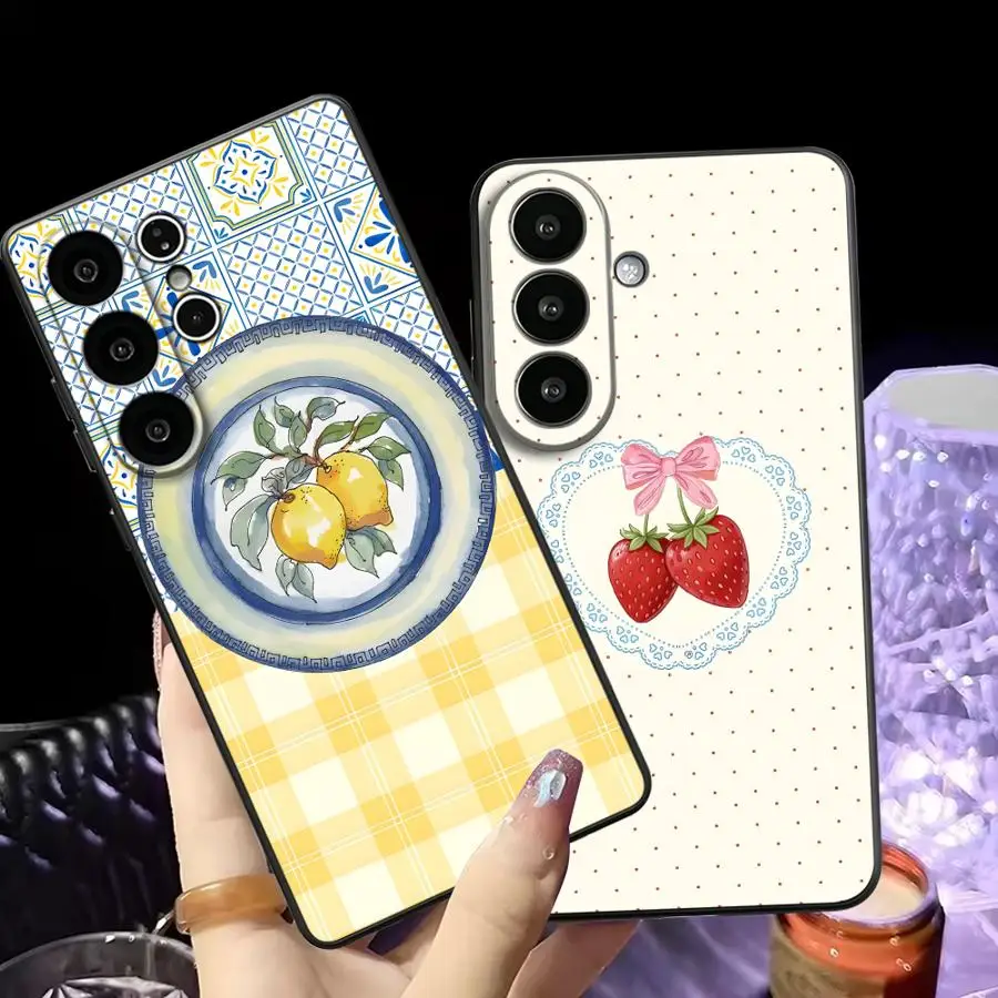 Soft Phone Cover Case for Samsung Galaxy S25 Edge S21 FE S20 Note 8 9 10 20 Ultra S23 Ultra S26 S24 Plus S9 S10 Cartoon