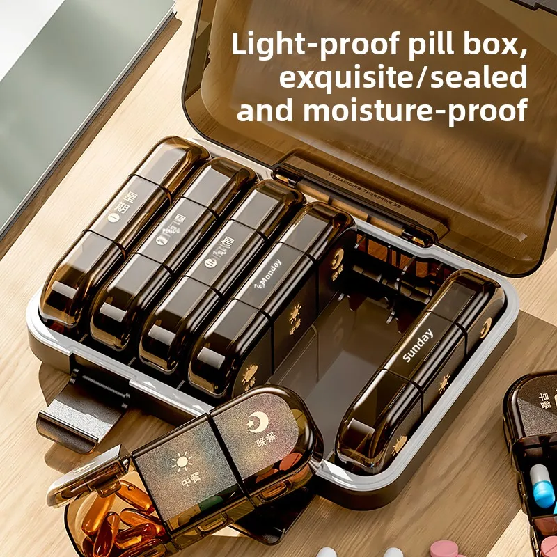 

Japanese-style medicine box, medicine dispenser seven days a week, reminder,portable, packing small boxes