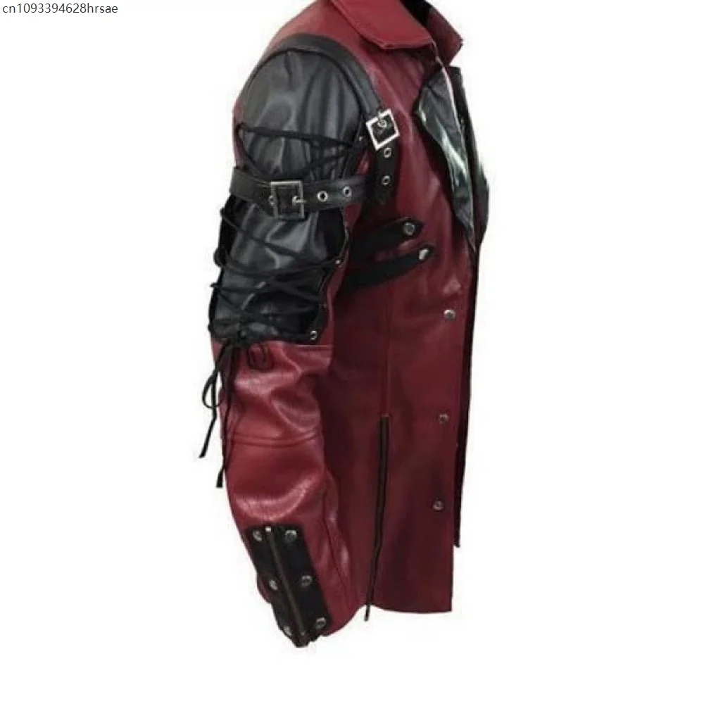 Gabardina gótica Medieval Steampunk para hombre, chaqueta de cuero, chaqueta de motociclista Punk, chaqueta de moto para otoño e invierno, disfraz de Cosplay