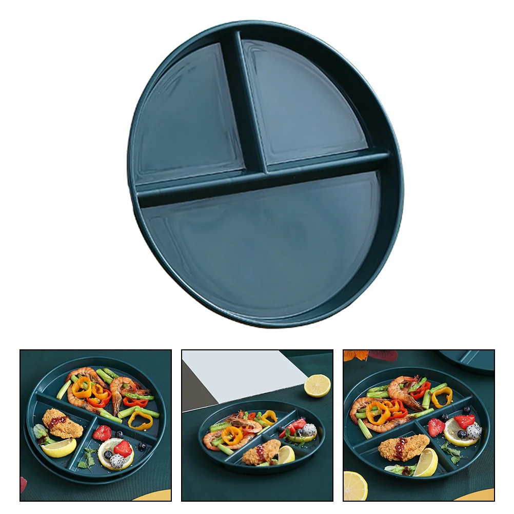 

Fat Reduction Plate Divider Divided Dinner Three-grid Dish Pp Beautiful Plastic Food