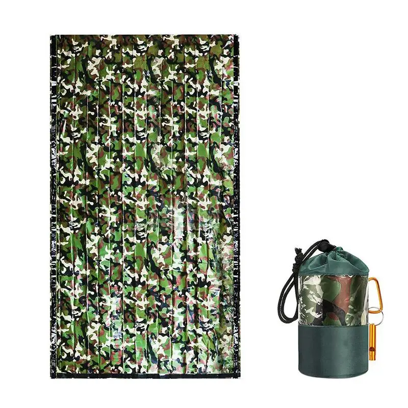 120x200 см аварийный спальный мешок со свистком Камуфляжный водонепроницаемый термоспальный мешок для выживания для кемпинга на открытом воздухе туризма