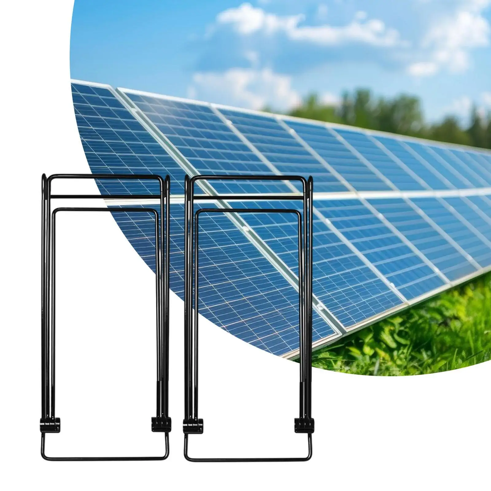 2x Solar Panel Brackets High Carbon Steel Convenient Outdoor Accessories