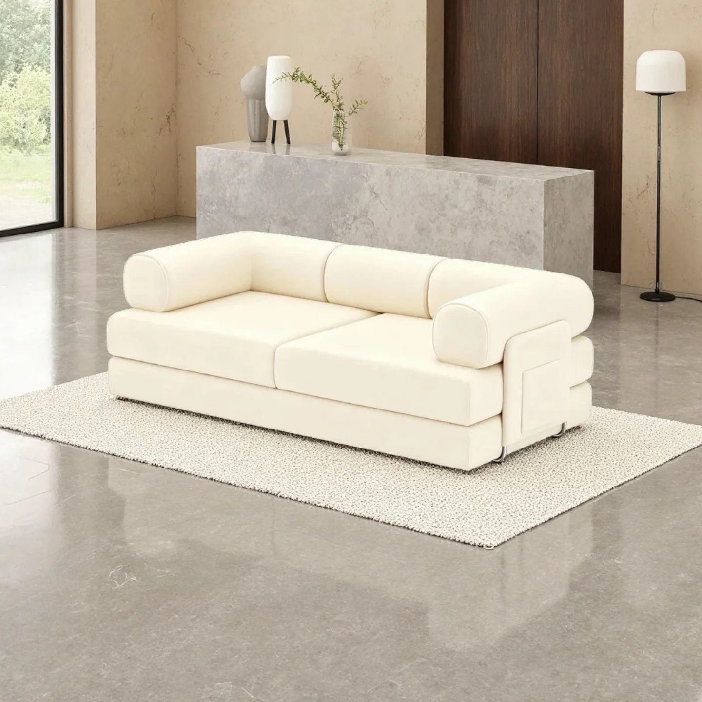 

Compressed Fabric Sofa Bed Sectional Full Sponge Vacuum Roll Package for Small Apartments Lofts Removable Living Room