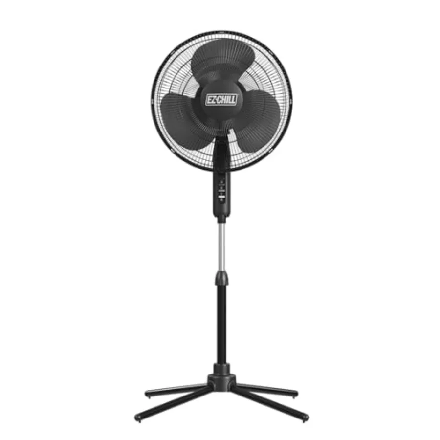 

16" Oscillating Pedestal Fan, 3-speed Options, 90-Degree Oscillating Head, Adjustable Height and Tilt, Powerful Air Flow, Black