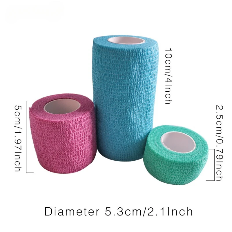 1 Roll Nonwovens Bandage Self-adhesive Elestic Bandages Finger Arm Leg Wound Dressing Bandages Sports First Aid Plaster Patch