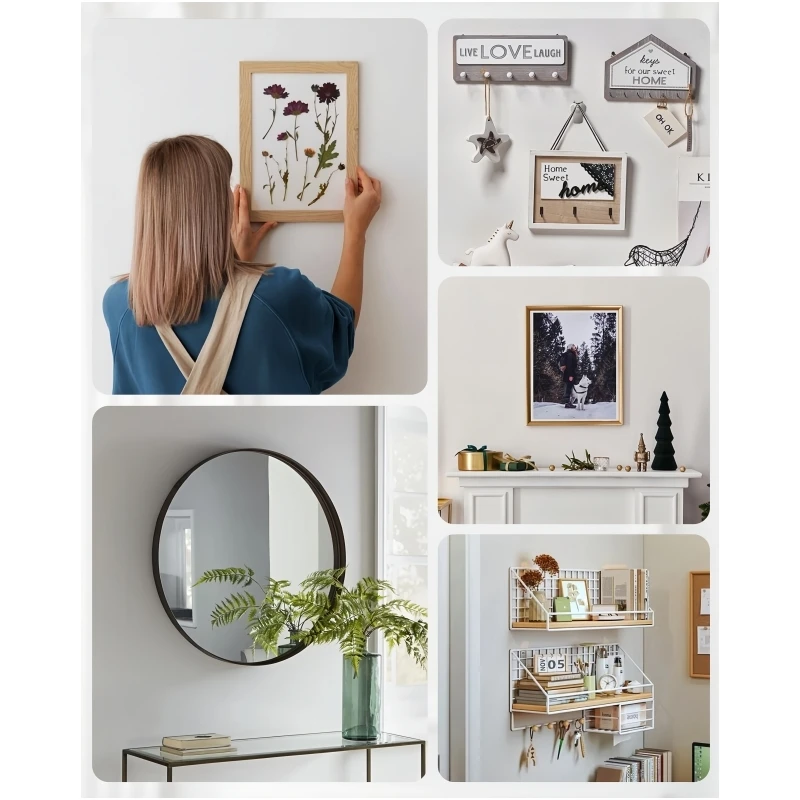 Claw Drywall Picture Hanger Wall Hooks for Hanging Picture Mirror Photo Poster Kit for Room Office Decor Easy Tool Free Nail view 6