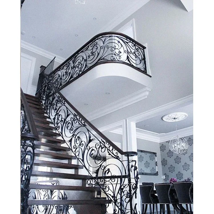 New products customized Balustrades Handrails forged iron elegant balcony railing