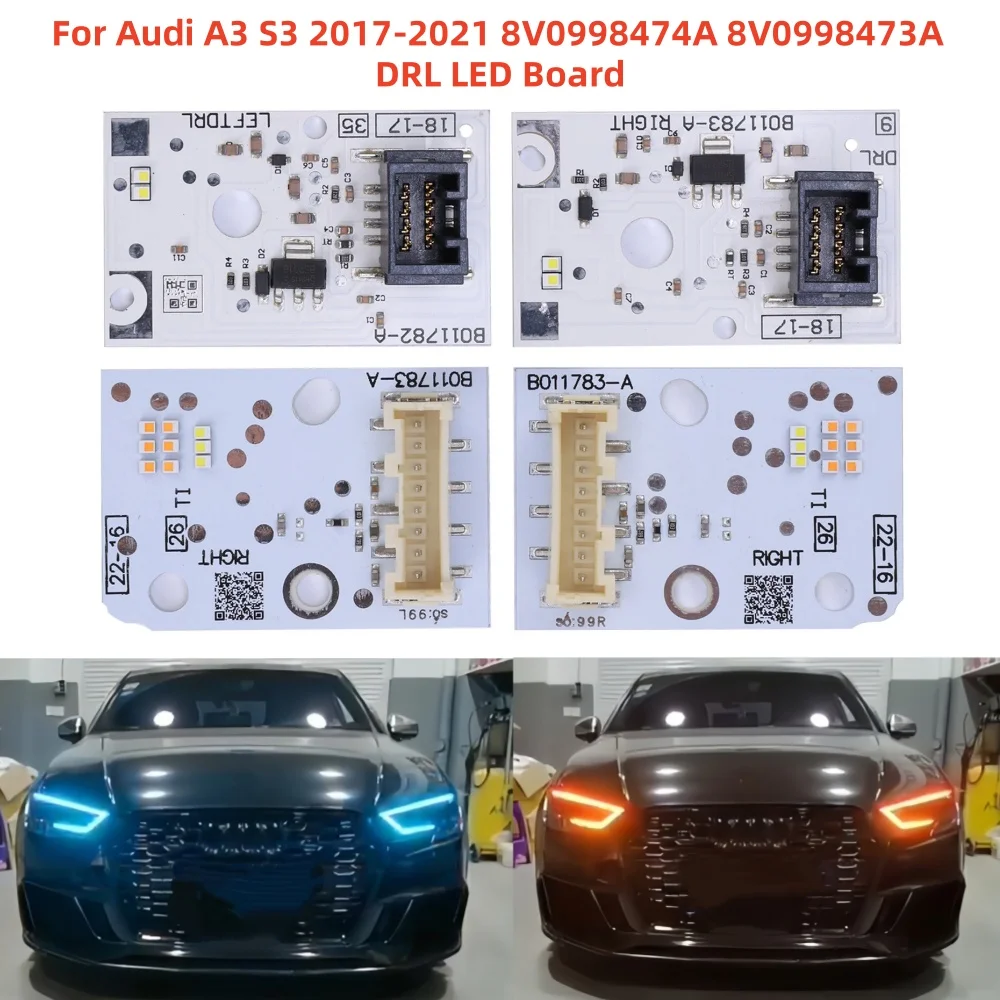 

Car LED Headlight Daylight Lightsource Boards Daytime Running Light DRL Boards For Audi A3 S3 2017-2021 8V0998474A 8V0998473A