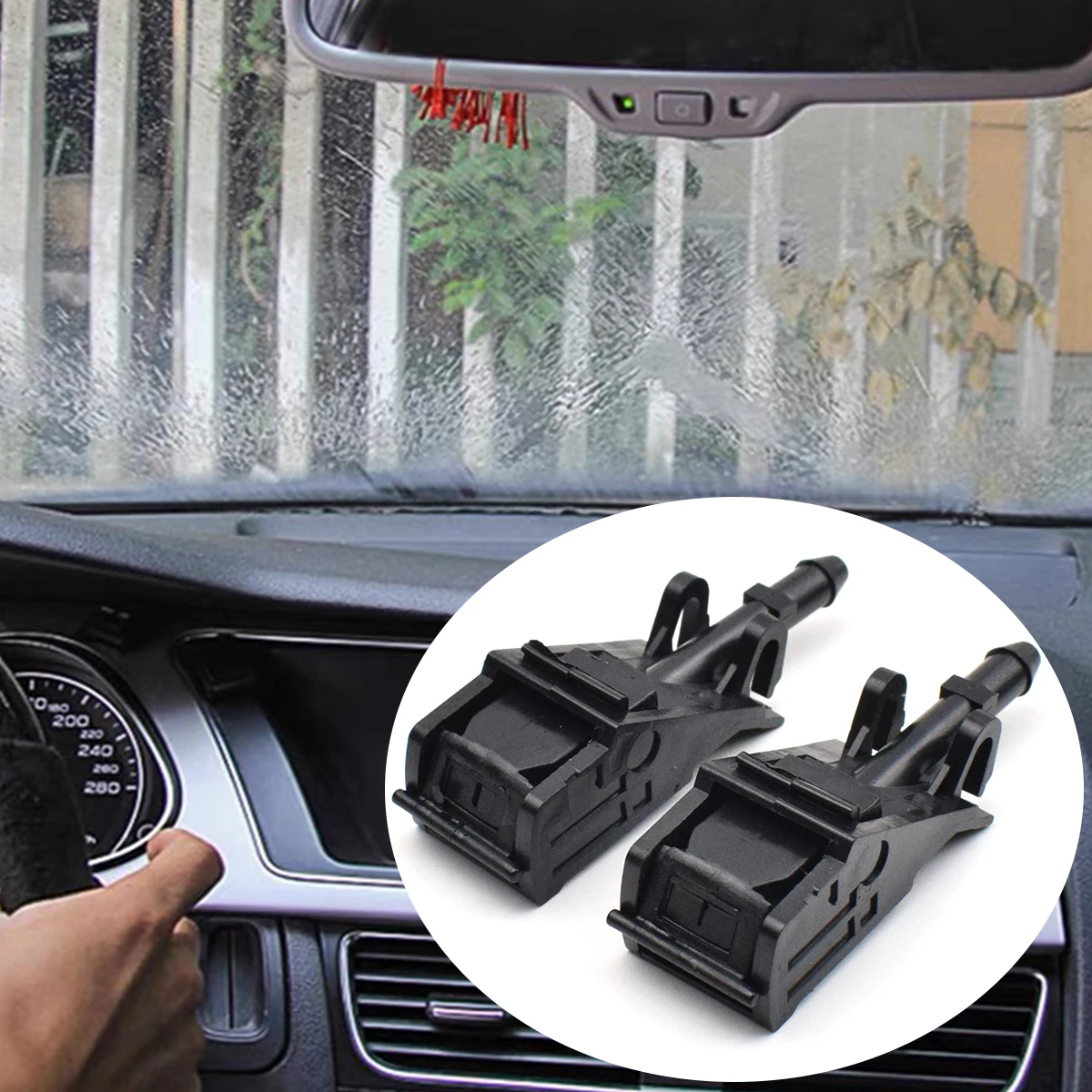 For VW Passat B5 Golf Jetta MK4 Bora Polo Beetle Seat Front Windshield Washer Wiper Spray Water Nozzles Jet Hose Pipe 6RD955985
