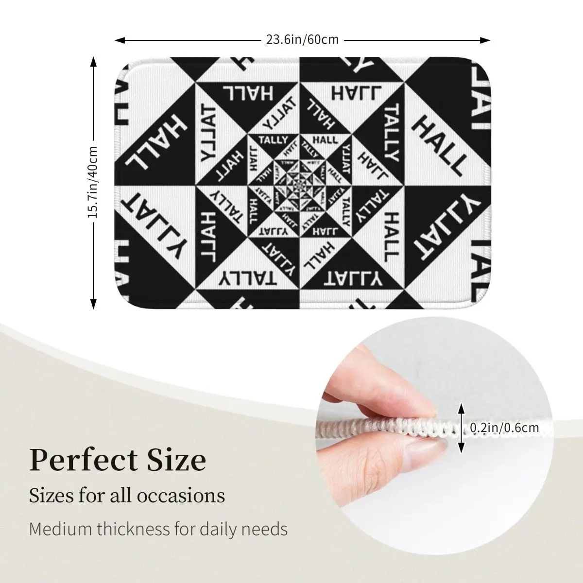 New Tally Hall Band Logo Genre Indie Pop Doormat Kitchen Entrance Home Floor Mat Non-slip Carpet Rug for Bedroom Footpad Mats