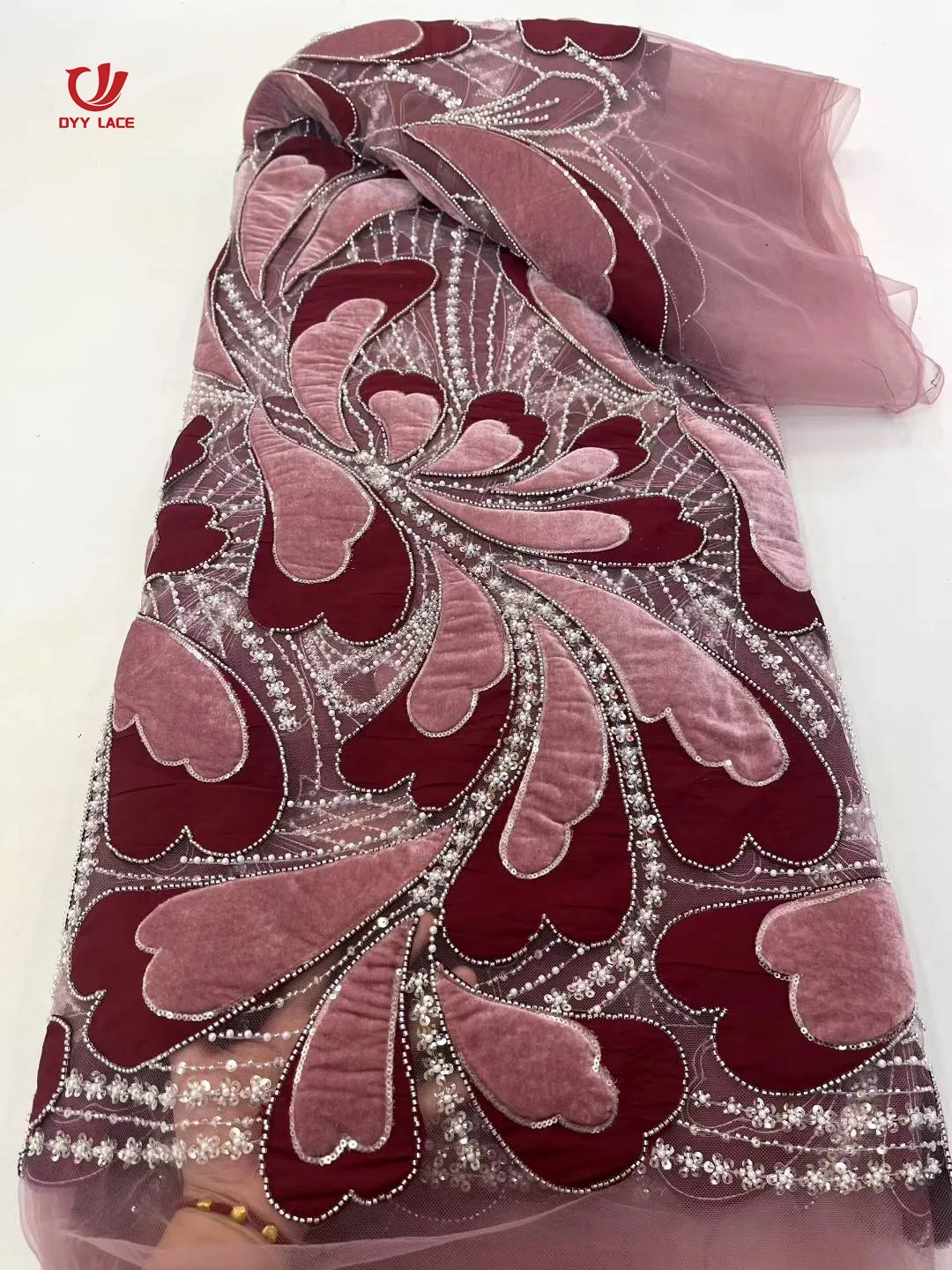 

2025 African Groom Lace Fabric High Quality Lace French Tulle Sequins Embroidery Beads Tulle Lace Fabric For Party Dress Women