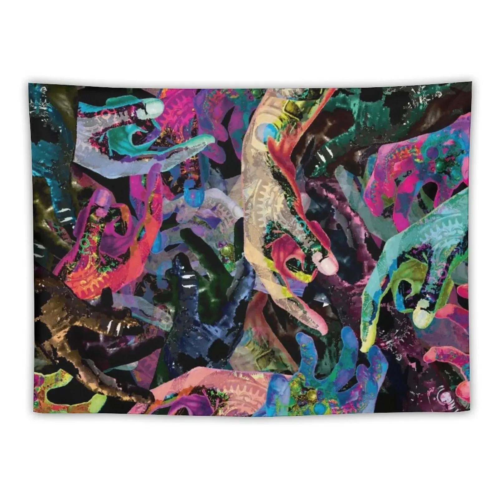 

Many Hands Make It Trippy Tapestry Room Decor For Girls Tapete For The Wall Tapestry