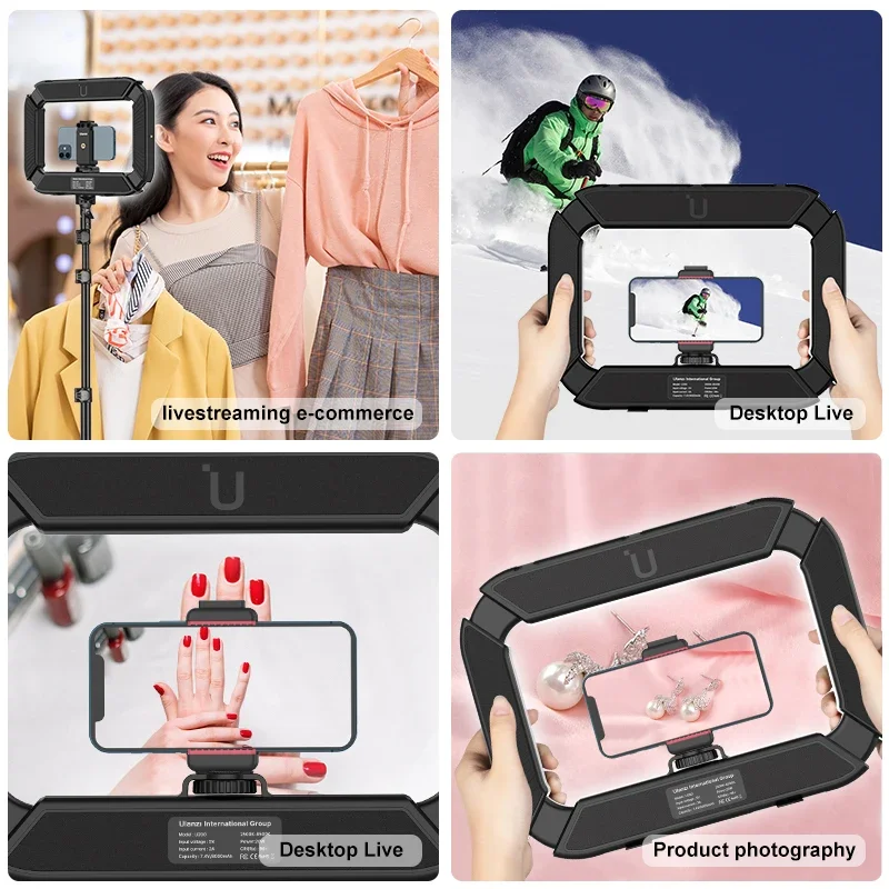Ulanzi U-200 スマートフォンビデオ LED 補助光コールドシューマイクコネクタ付き Tiktok Youtube ライブに最適