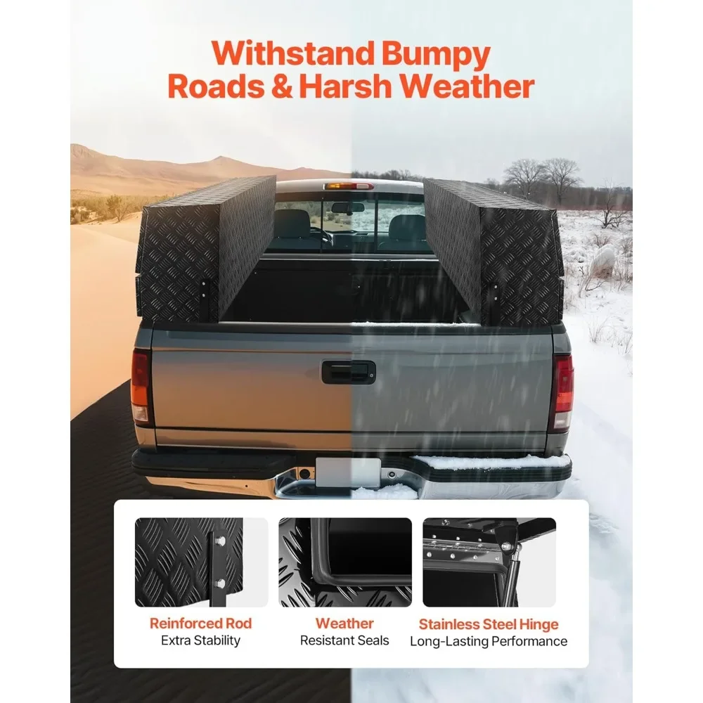 Promotion72x21x13in Heavy Duty Aluminum Truck Tool Box with Drawers, Weatherproof Storage for Pickup Bed