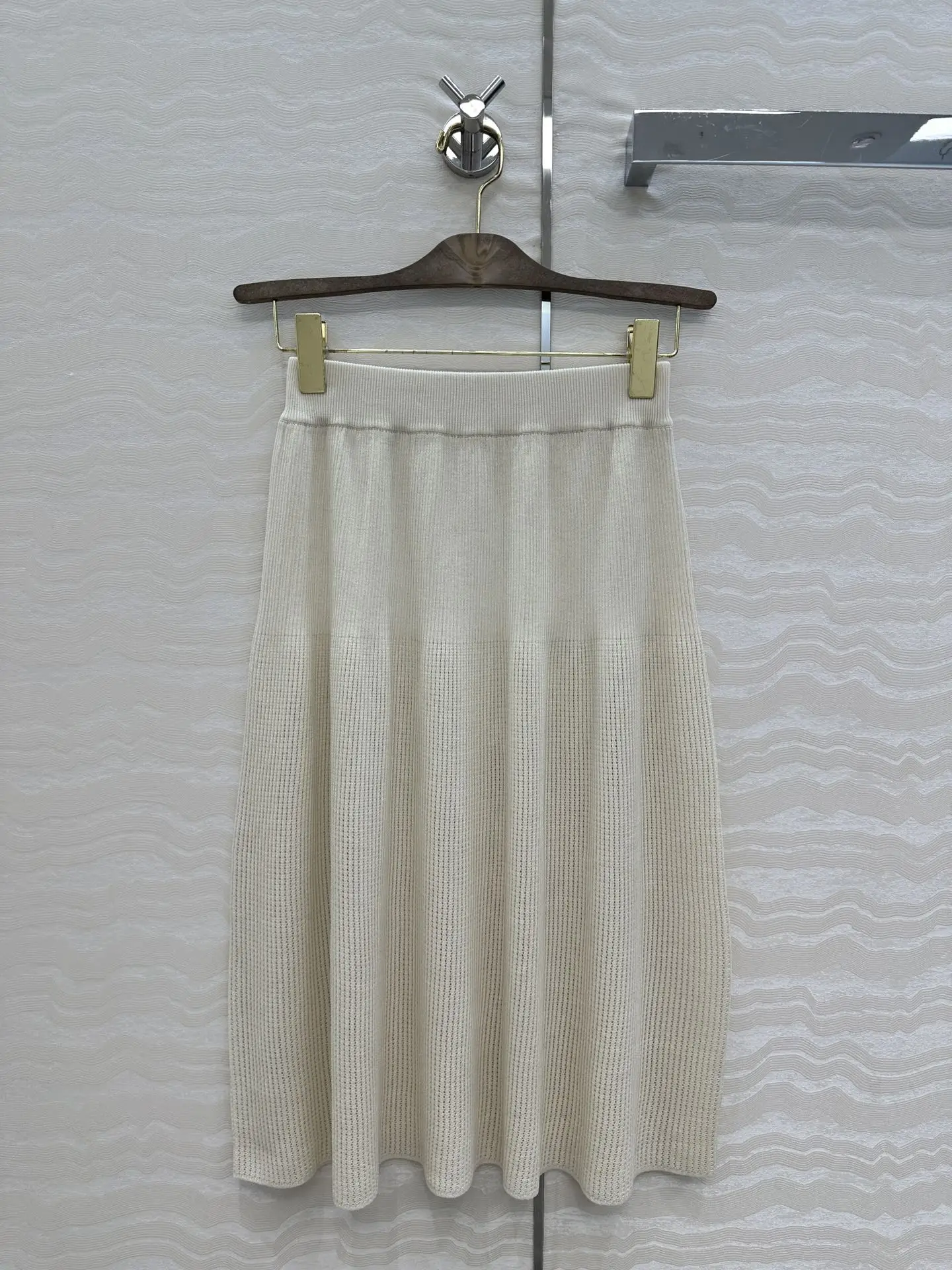 2026 Spring/Summer High end Solid Knitted Medium length Half Skirt