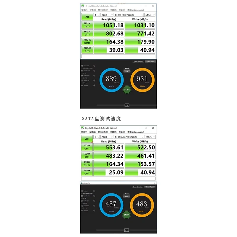 Nvme/SATA USB3.1 Gen2 Adapter Card With JMS581 Chip 1000MB/S Transfer Speed 10Gbps Dualbay Expansion JMS581 Chip