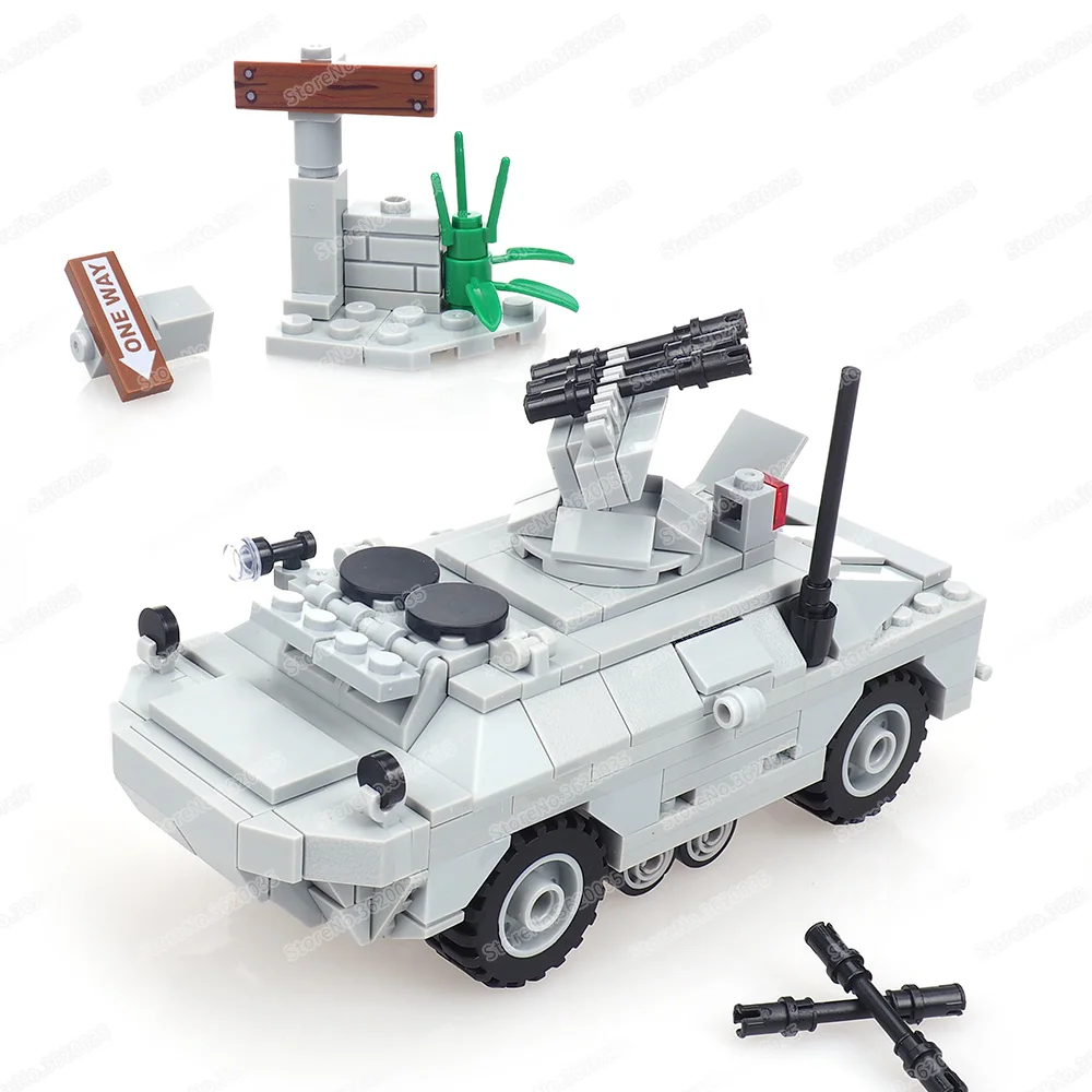 9P184 Anti-tank Armored Reconnaissance Car Building Block WW2 Figures Mini Weapons Amphibious Equipment Model Child Gift Boy Toy