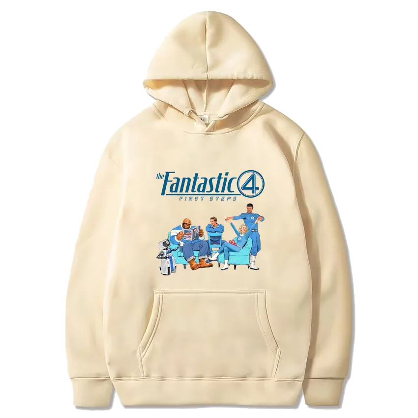 The Fantastic Four First Steps Movie Printed Hoodie Men Women harajuku Autumn oversized fashion Fleece Long sleeve tracksuit