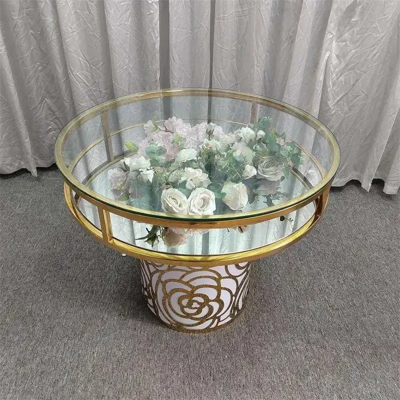 

gold crystal wedding and event cake table