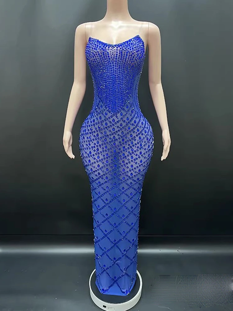 

High Quality Hot Stamping Sexy Chest Hugging See Through Mesh Elastic Dress 2025 New Fashion Custom Women'S Clothing