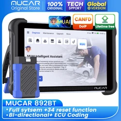 MUCAR 892BT Car diagnostic tool AI full system scanner tool 35 reset ECU Coding bi-directional CANFD&Doip lifetime free update