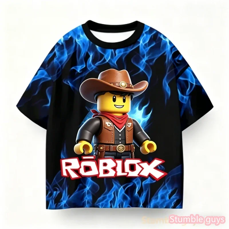 Anime Summer Boys Roblox Printed T-Shirt Trendy Game Charact