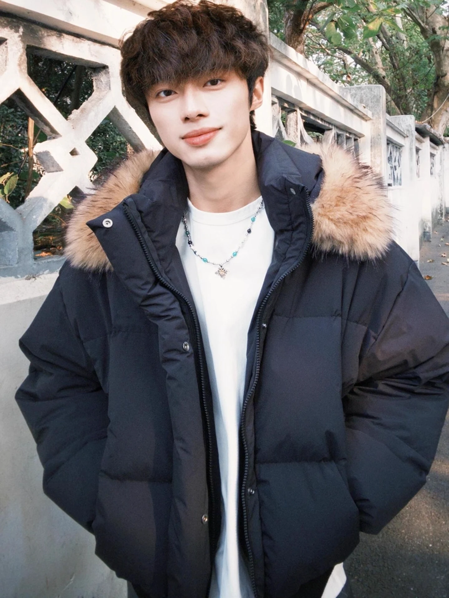 Bla PU جلد ort Jaet مقنعين مبطن بالقطن للرجال شتاء عالي الجودة معطف دافئ للشباب Faion Stand Fit Zippe... #4