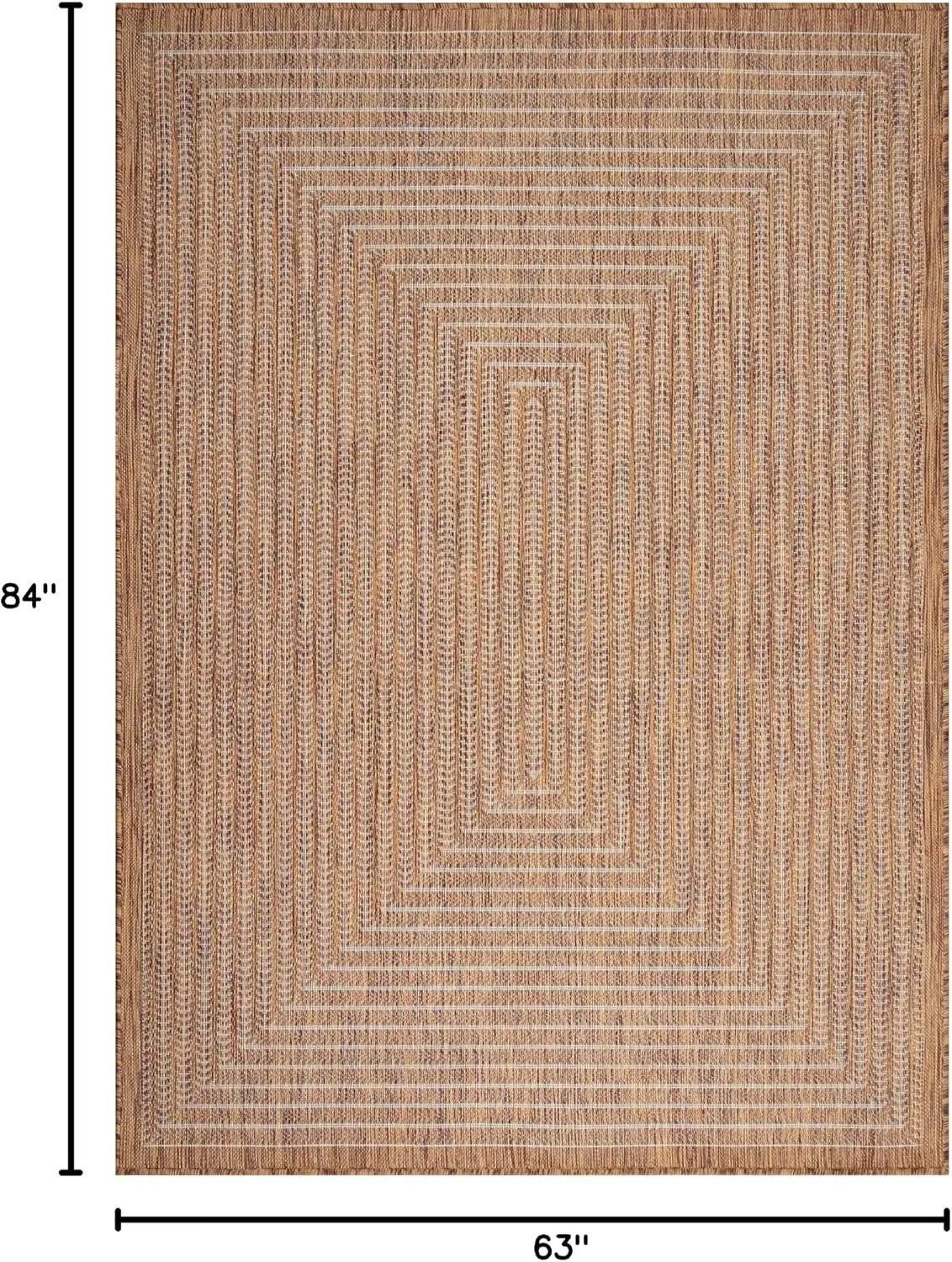 Outdoor Indoor Area Rug, Weather Resistant, Easy to Clean, Stain Resistant Floor Mat for Dining Room, Backyard, Deck, Patio (Woo
