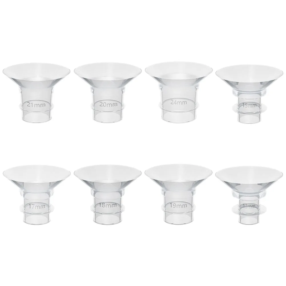 

8 Pcs Breast Pump Converter Silicone Flange Inserts 18mm 21mm 24mm 19mm 20mm Trumpet Wearable Electric Pump Accessories