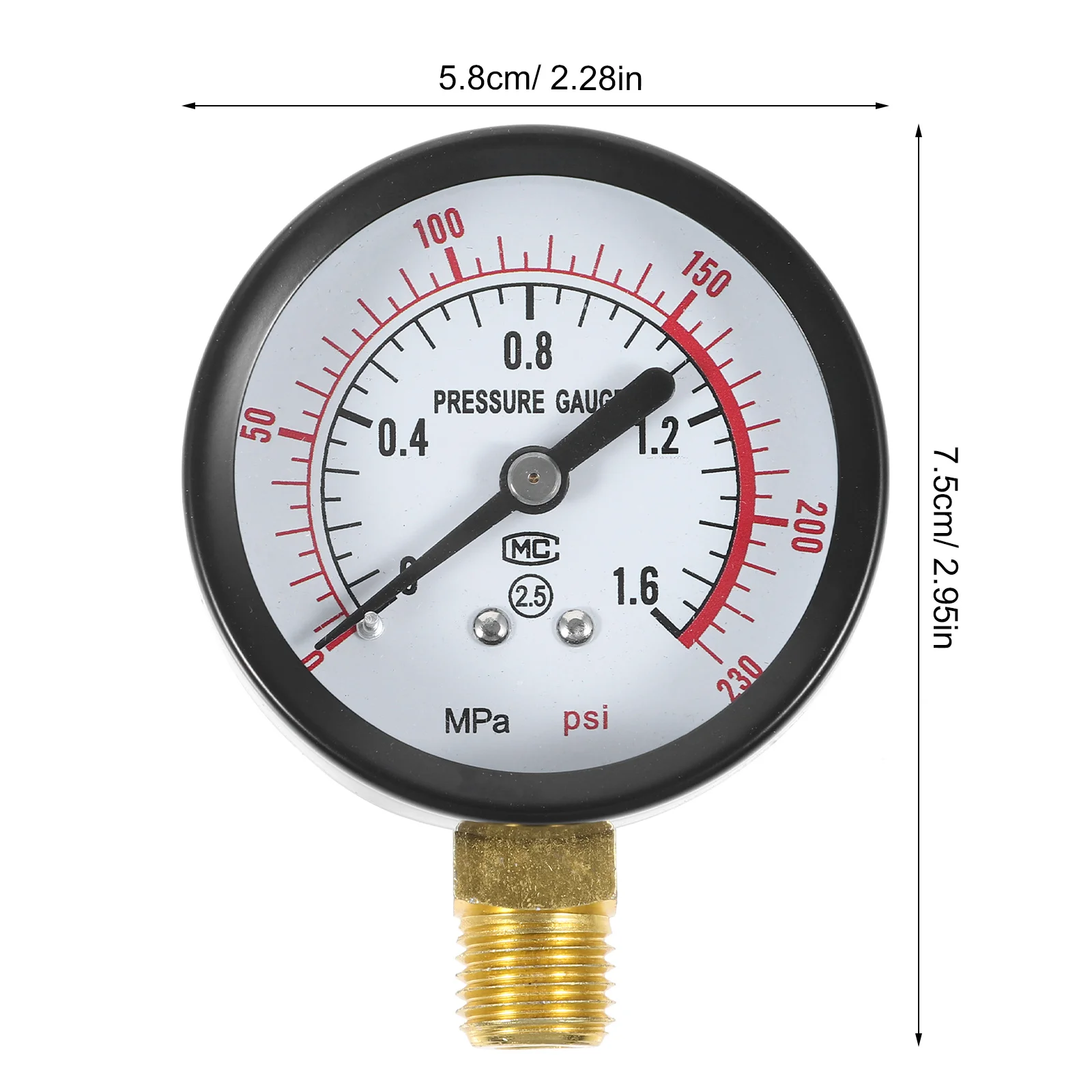 Портативный измеритель давления для попкорна, прочный манометр для воздушного компрессора, простая установка, инструмент для измерения стабильной производительности