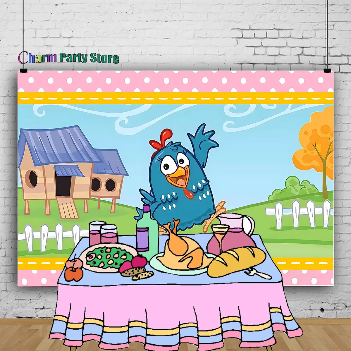 Chicken Farm Photography Background Happy Birthday Family Party Background Photo Studio Photography Cartoon Decor Prop Vinyl Kid