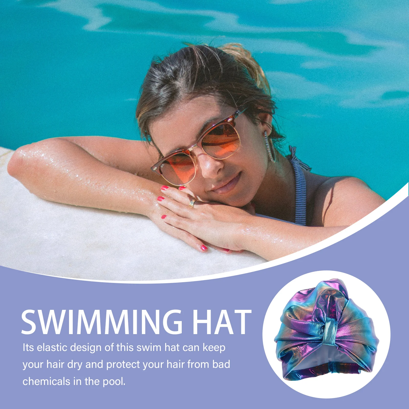

Elastic Waterproof Swimming Cap for Women Stylish Nylon Swim Hat Durable Bathing Cap Hair Protection Swimming Accessories