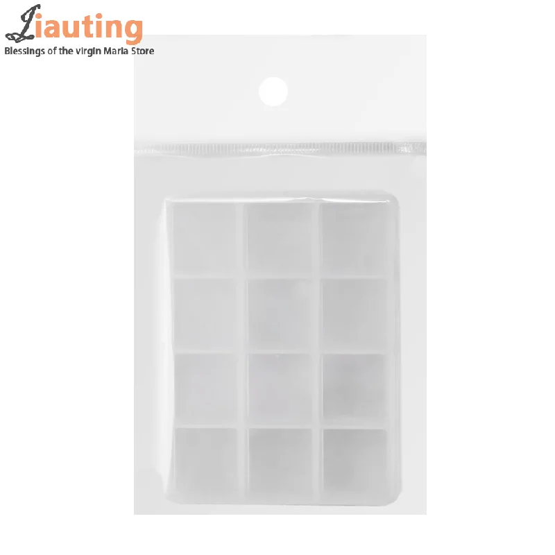 Soporte organizador de plástico de 12 rejillas para decoración de uñas, joyería de piedra, caja de almacenamiento de accesorios con purpurina, herramientas coleccionadoras de decoración de cuentas