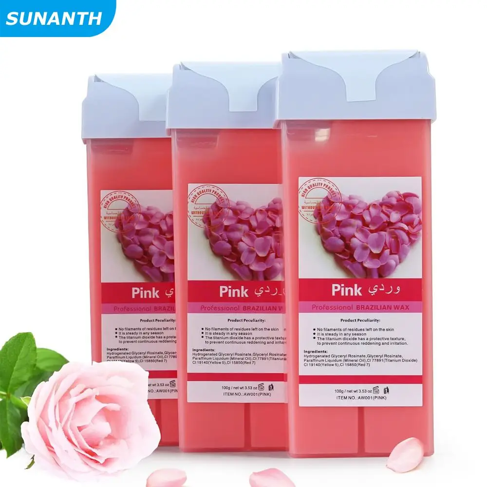 Recambio de rodillo de cera depilatoria, calentador de cera para depilación de lavanda con cartucho, recambio de rodillo depilatorio para piernas, brazos y axilas