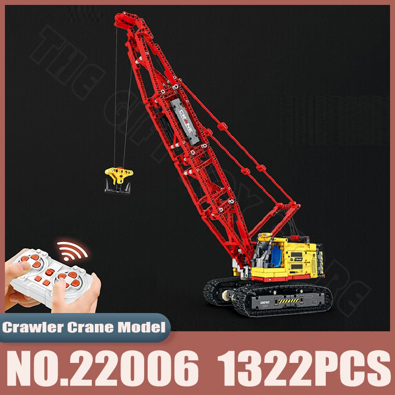 REOBRIX High-Tech Power Mechanical Crawler Crane Model 22006 Truck Car Building Block Brick Children Enginering Toys Gifts