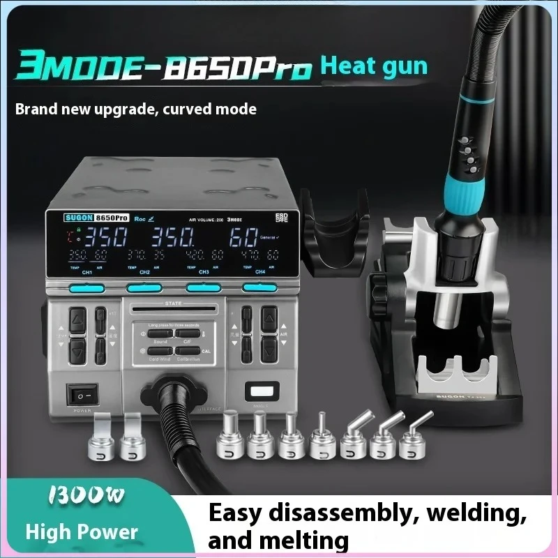 8650Pro 1300W Industrial Grade Hot Air Rework Station Hot Air  Electronics Soldering Station for BGA SMD PCB Repair Tools