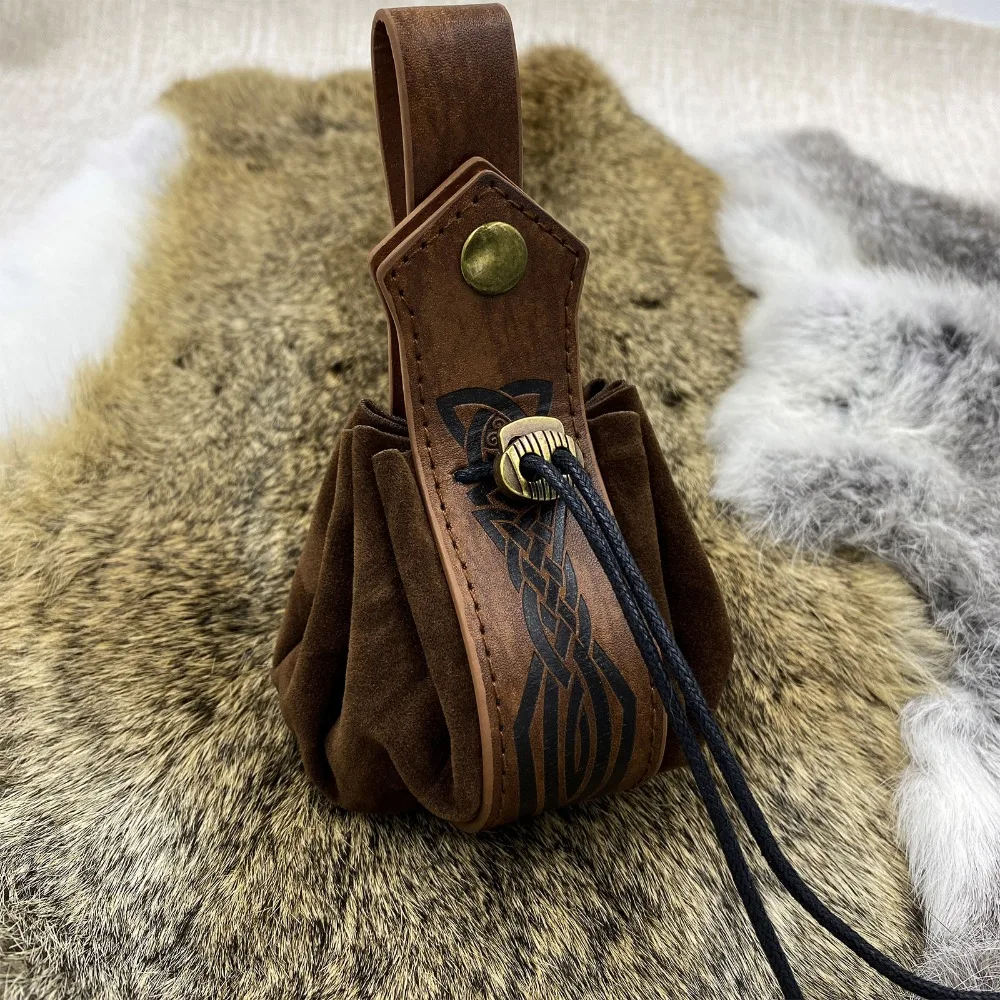 Daily Wear Steampunk Drawstring Pouch Medieval Belt Bag Nordic Portable Coin Purse Waist Bag Viking Style Waterproof Waist Bag