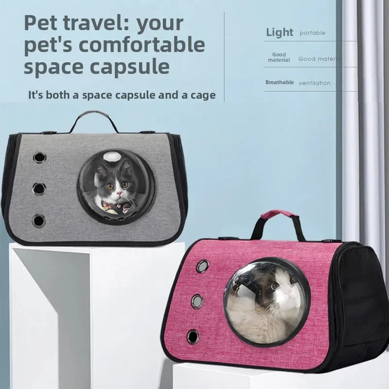 

Foldable Bubble Window Pet Carrier Backpack - Transparent Space Capsule with Wide View Breathable Design for Cats And Small Dogs