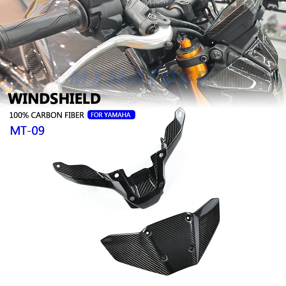 

For Yamaha MT 09 MT09 MT-09 2024 2025 100% Carbon Fiber Windshield Fairing Motorcycle Accessories