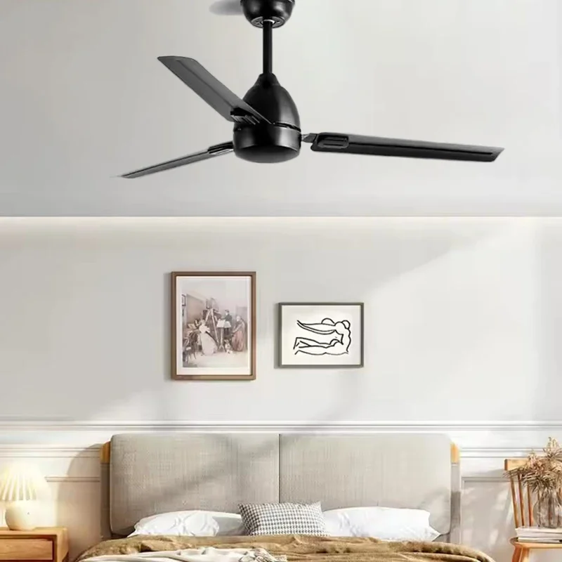 42/48 inch Ceiling Fan Without Light Modern Style Low Floor Black and White DC Motor Remote Control Silent Ceiling Fan