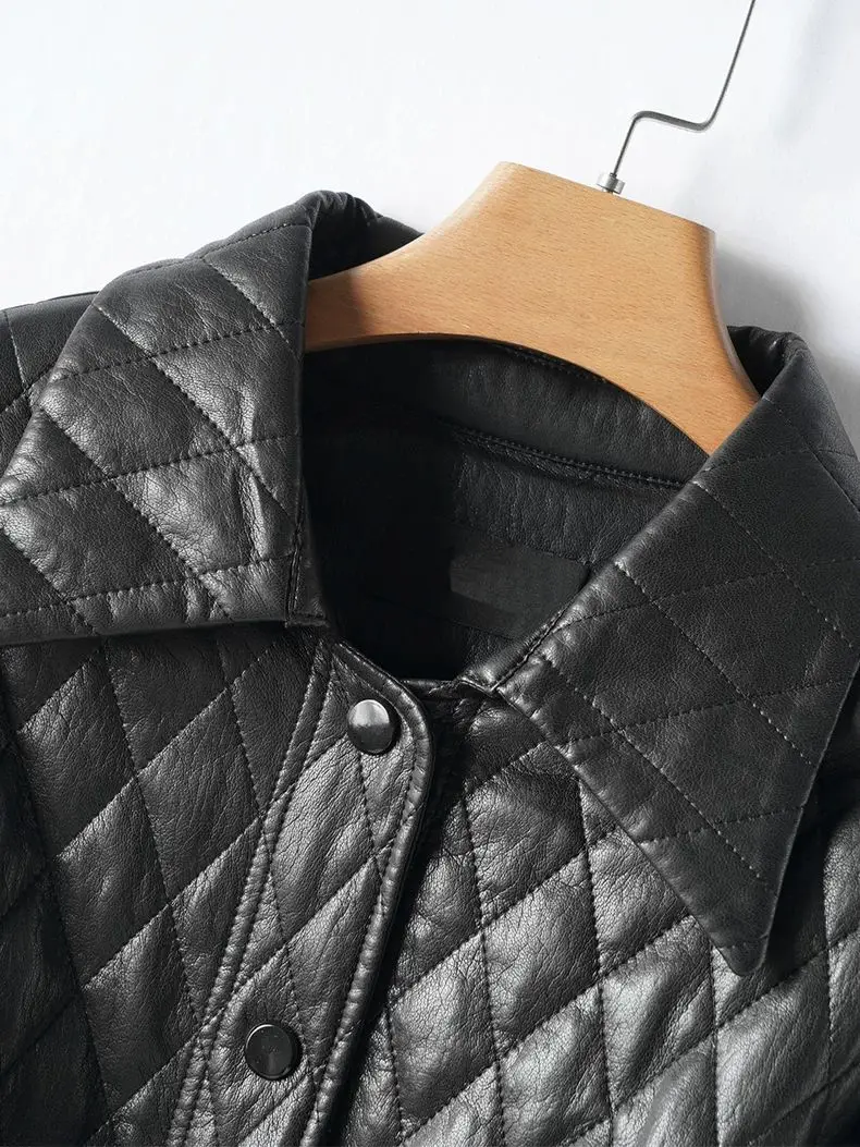 Spring and Autumn New Women's Leather Jacket Loose Commuter Strap Windproof Jacket