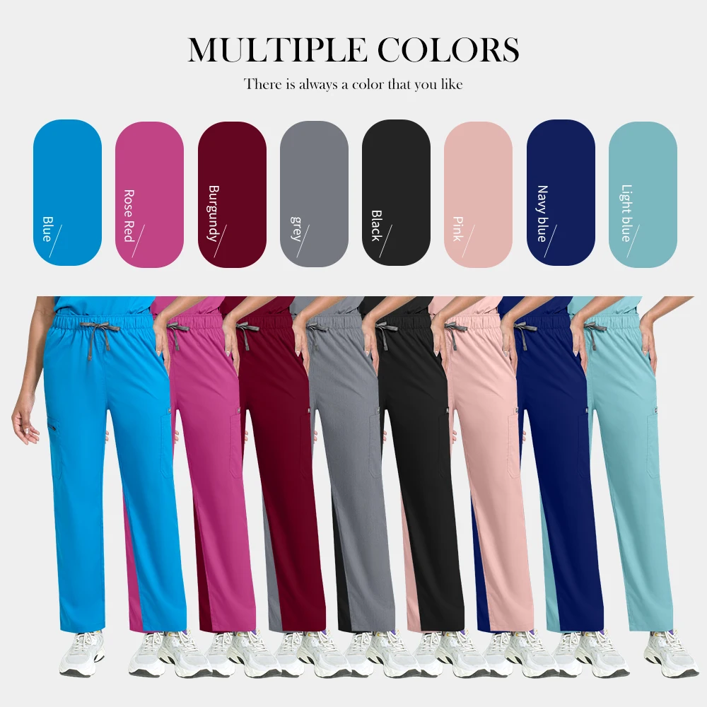 Pantalón de enfermera de Hospital médico, salón de belleza, médico Dental, parte inferior, accesorios de enfermería de laboratorio para hombres y mujeres, pantalones de pierna recta Unisex
