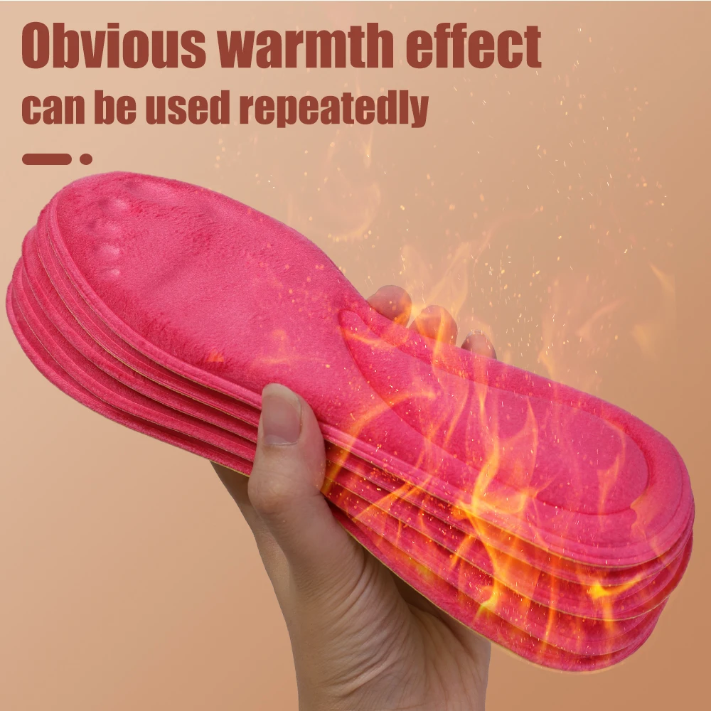 6/4/2pcs Self Heated Thermal Women's Insoles For Feet Winter Thermal Thicken Memory Foam Shoe Pads Shoes Self-heating Shoe Pads