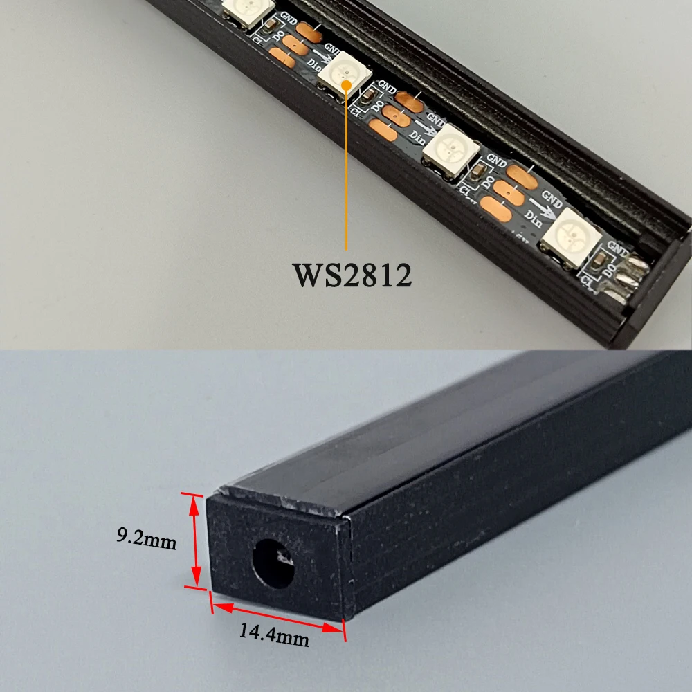 Kit de barra de luz LED con sincronización de ritmo musical, 33cm/50cm, WS2812 RGB direccionable SP107E, controlador Bluetooth DC5V, cambio de Color dinámico