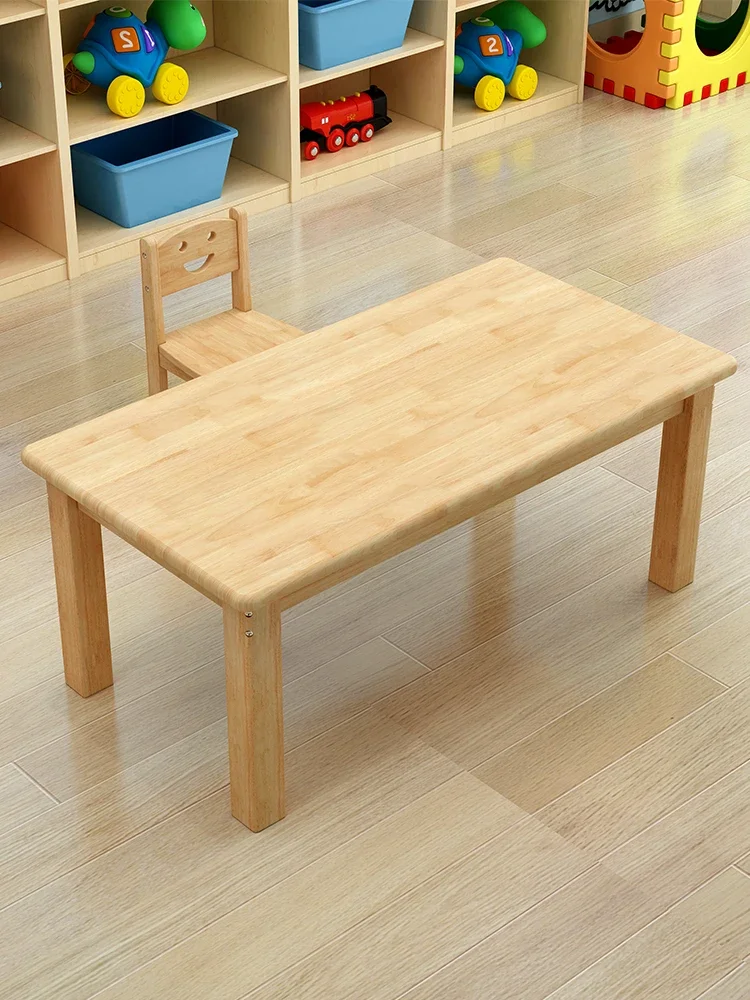 Kindergarten solid wood tables and chairs Children's home learning tables and chairs