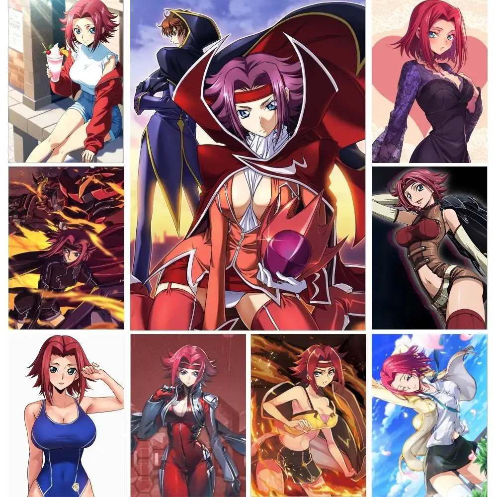 Kallen Anime Code Geass Posters Living Room Bar Cafe Quality Canvas Vintage Style Comics Painting Art Home Wall Decor Picture