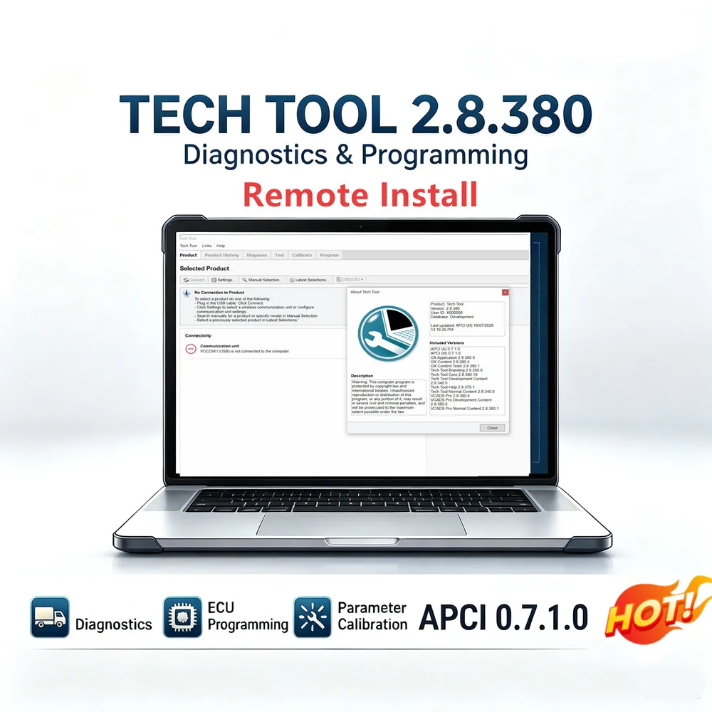 2026 PTT Premium Tech Tool 2.8.380+APCI 0.7.1.0 for Vo-com Advanced Development+Product History+Developer Tool Truck Diagnostic