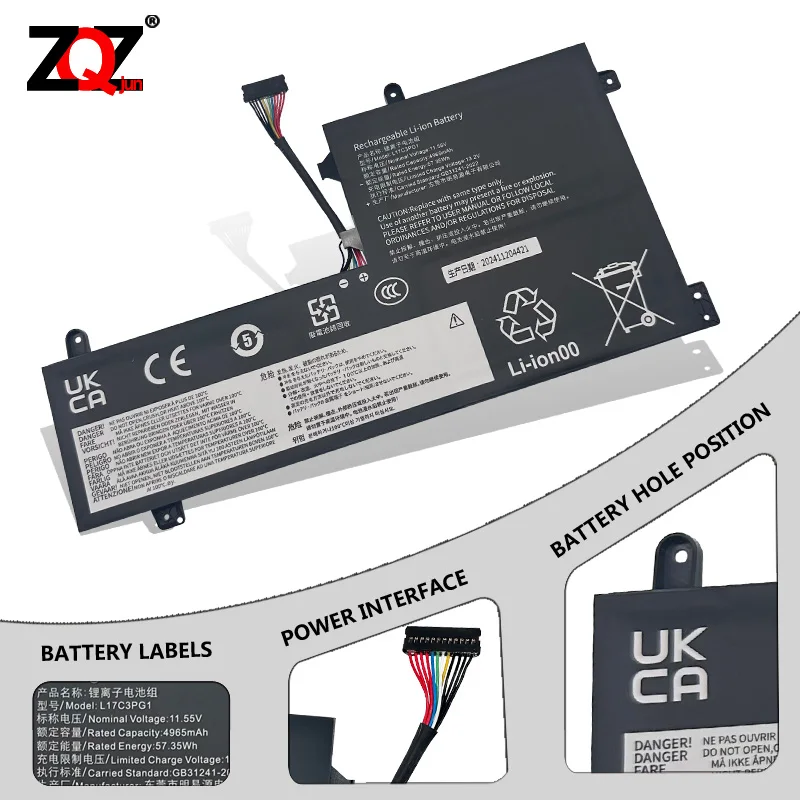 L17L3PG1 L17C3PG1 L17M3PG1 Battery For Lenovo Legion Y530-15ICH Y540-15IRH/17IRH Y730 Y740 Y7000 Y7000P Laptop 11.55V 57.35Wh